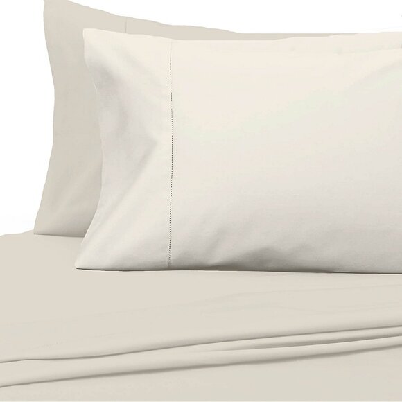 Everhome Egyptian Cotton 700-Thread-Count Queen Flat Sheet Ivory - Picture 1 of 3